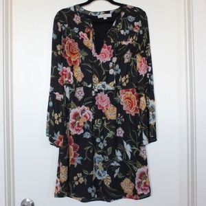 LOFT Floral Bell Sleeve Dress